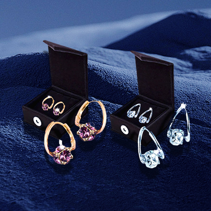 2 PAR💎krystalørering+lilla ørering&nbsp;